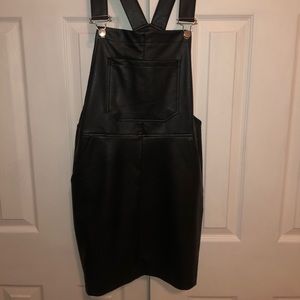 Faux Leather Mini Dress/Overall Skirt